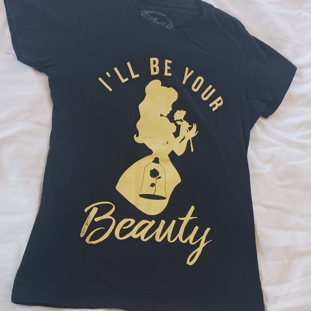 Disney Beauty and the Beast Women's S Black T-Shirt